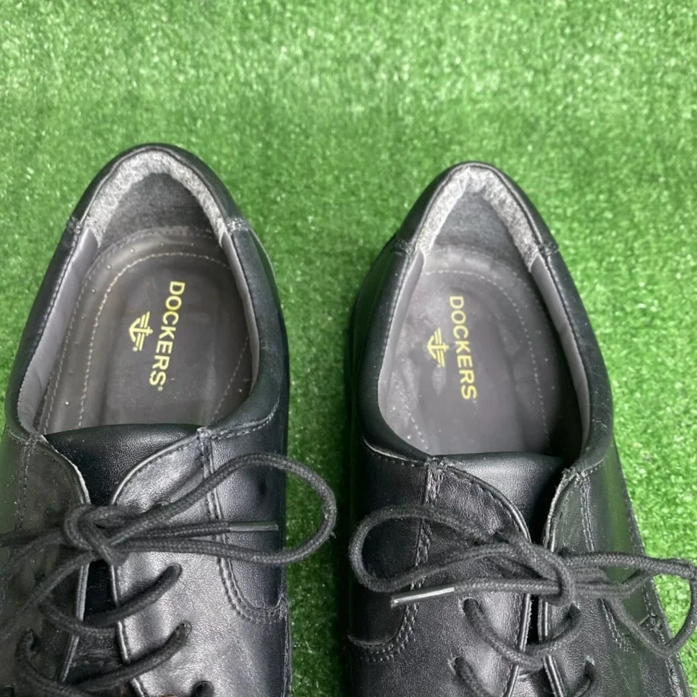 Dockers Men’s Perspective Black‎ Lace Up Leather Casual Shoes Black Size 14